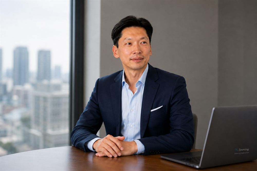 Thomas Lee, Inhaber von TL Sourcing, an seinem Arbeitsplatz